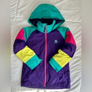 Little girl S (8 yrs) Burton snowboard jacket. Worn 2 seasons only on the mtn.